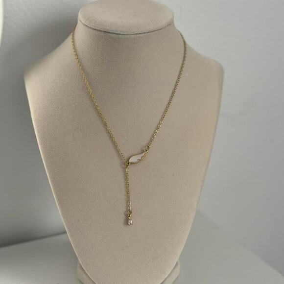 Other Jewelry - Gold Angel Wing Necklace Stainless Steel Elegant Minimal Pendant Jewelry Gift